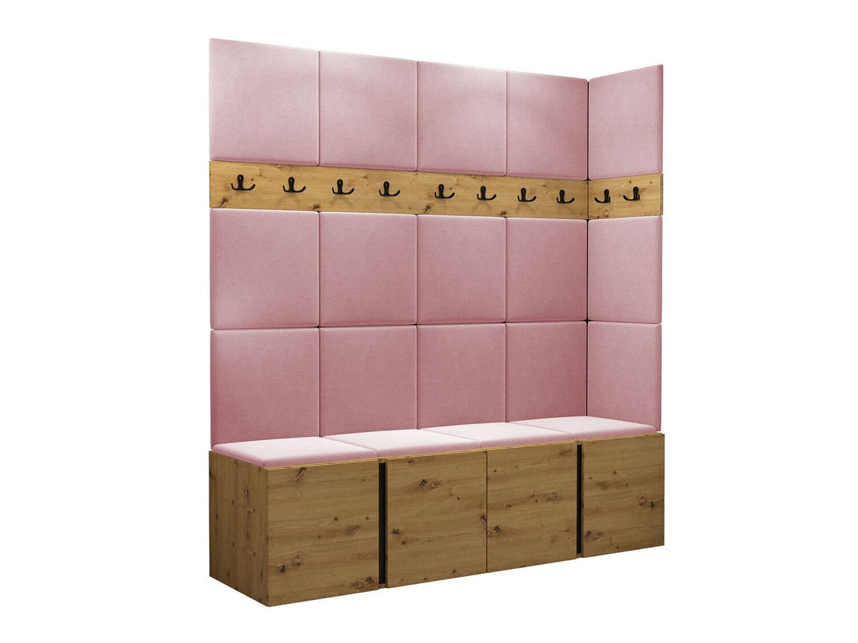 Előszoba garnitúra ORION II (Tavasz II), Keret színe: Artisan tölgy, Puha falpanel színe: Manila 09