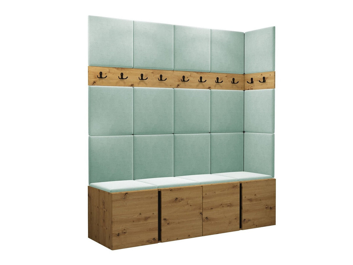 Előszoba garnitúra ORION II (Tavasz II), Keret színe: Artisan tölgy, Puha falpanel színe: Manila 11