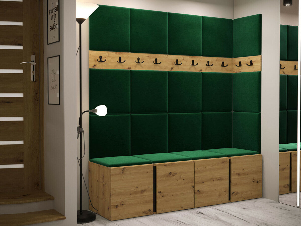 Előszoba garnitúra ORION II (Tavasz II), Keret színe: Artisan tölgy, Puha falpanel színe: Manila 35