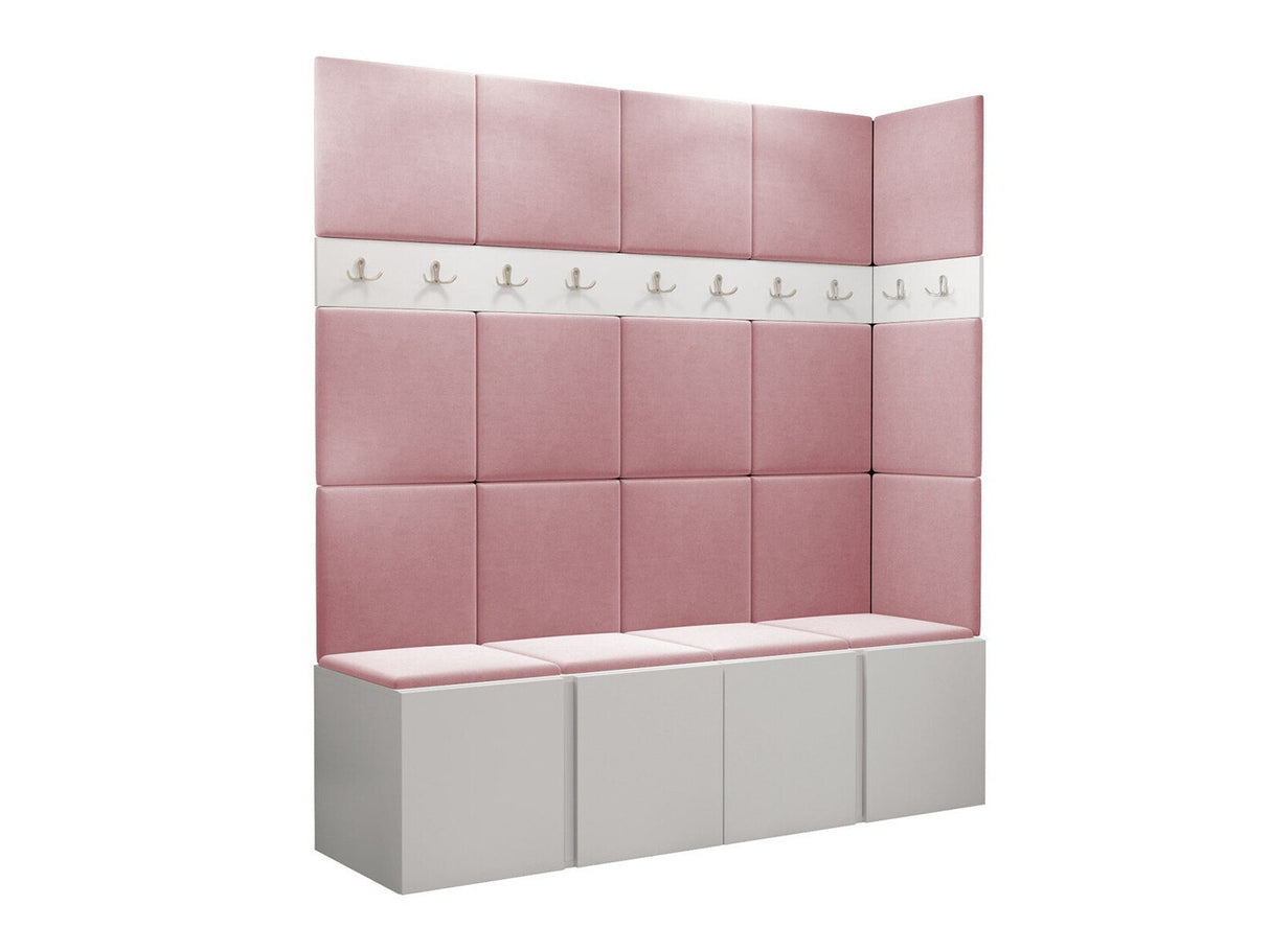 Előszoba garnitúra ORION II (Tavasz II), Keret színe: Fehér, Puha falpanel színe: Manila 09