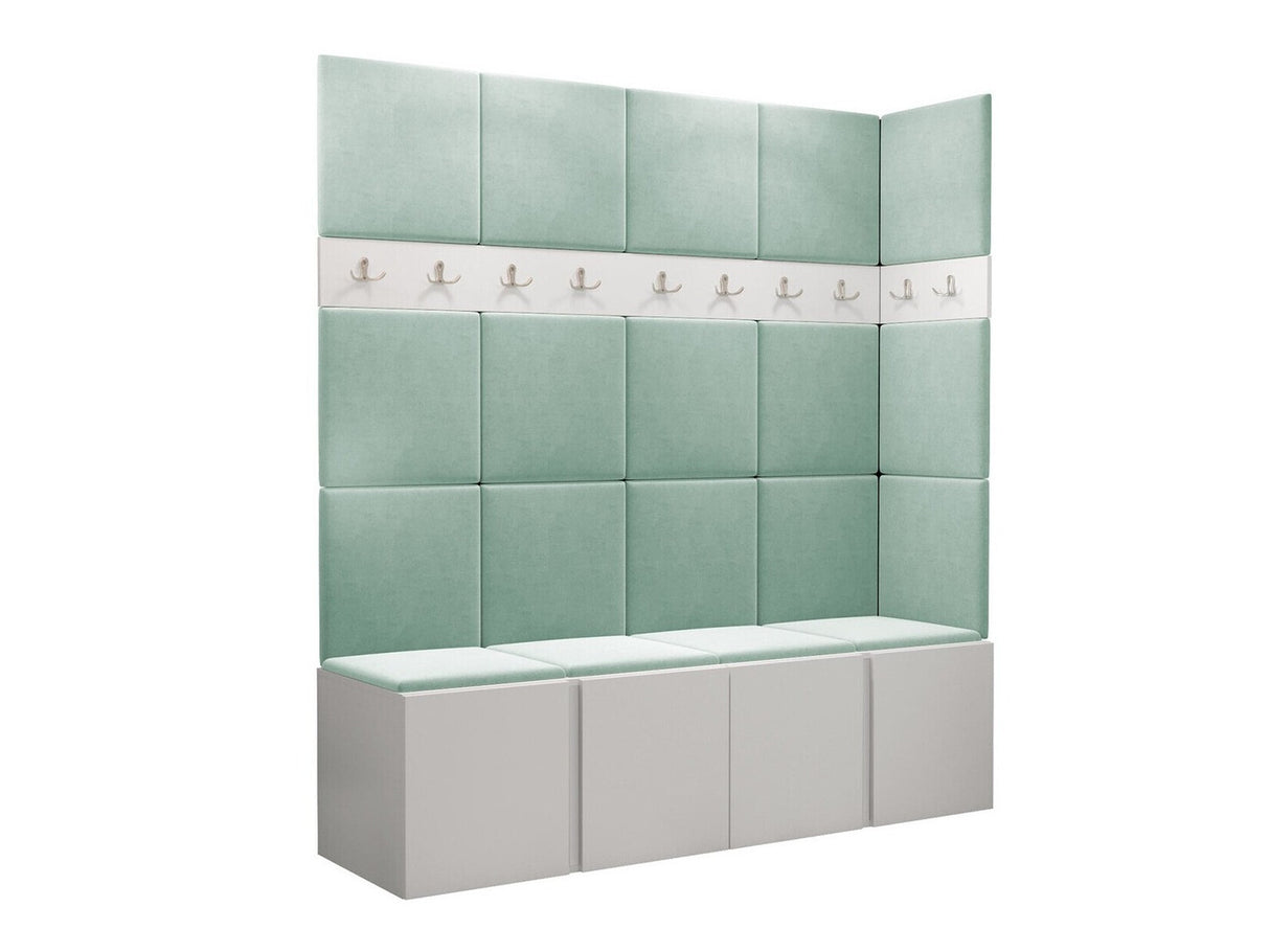 Előszoba garnitúra ORION II (Tavasz II), Keret színe: Fehér, Puha falpanel színe: Manila 11