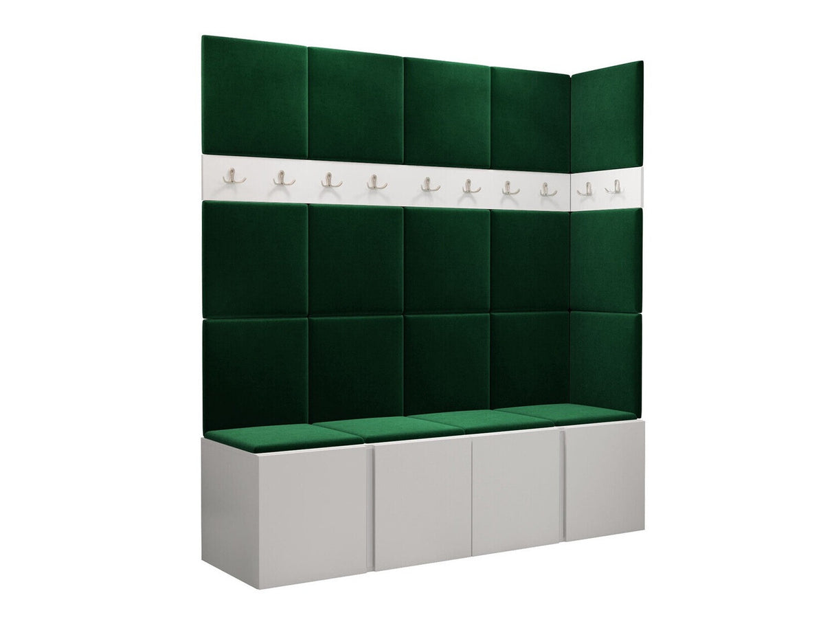 Előszoba garnitúra ORION II (Tavasz II), Keret színe: Fehér, Puha falpanel színe: Manila 35