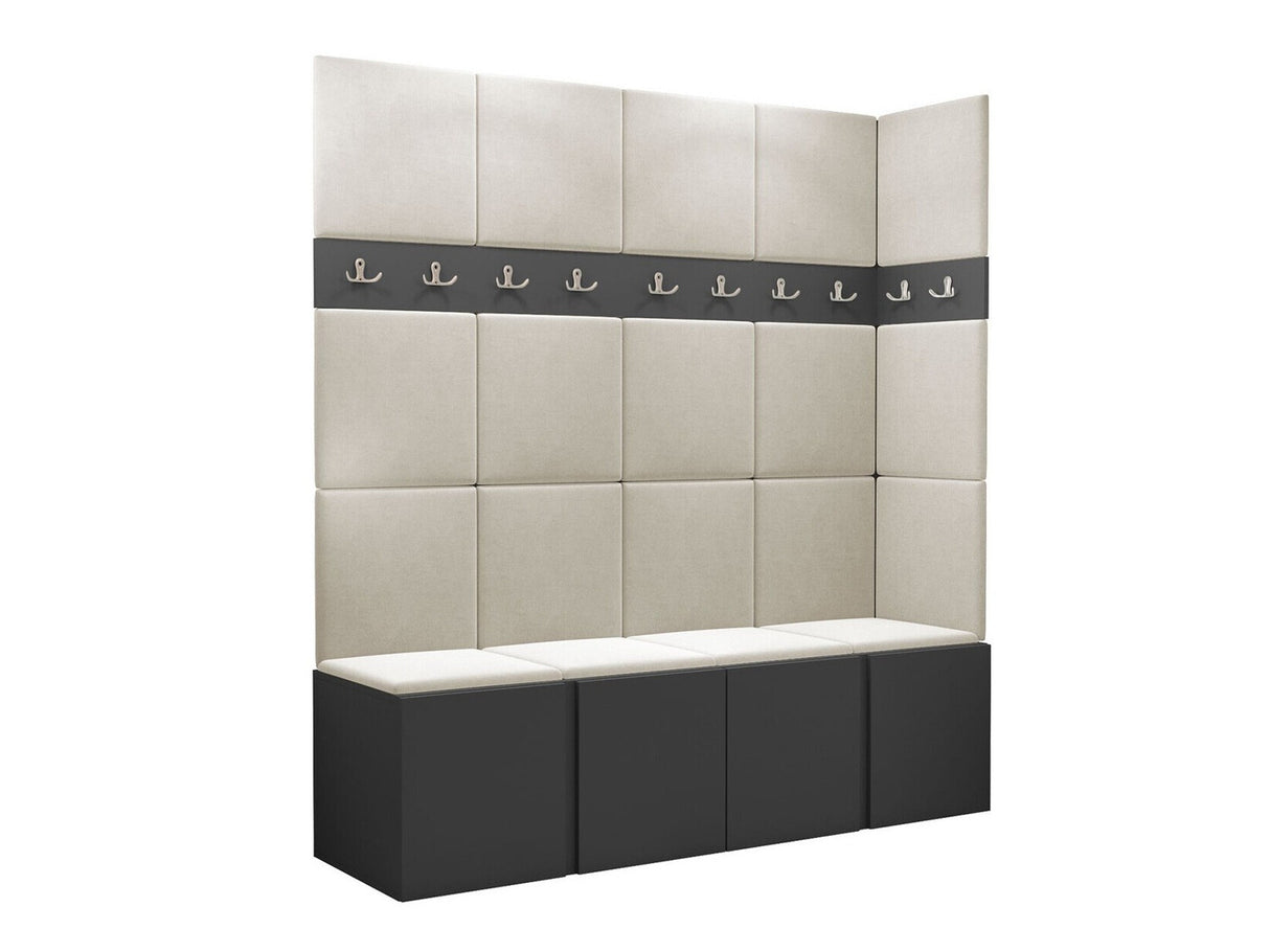 Előszoba garnitúra ORION II (Tavasz II), Keret színe: Grafit, Puha falpanel színe: Manila 02