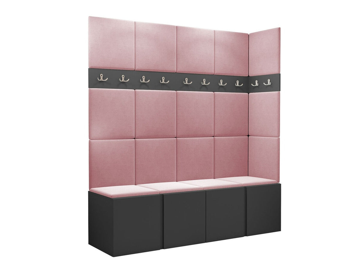 Előszoba garnitúra ORION II (Tavasz II), Keret színe: Grafit, Puha falpanel színe: Manila 09