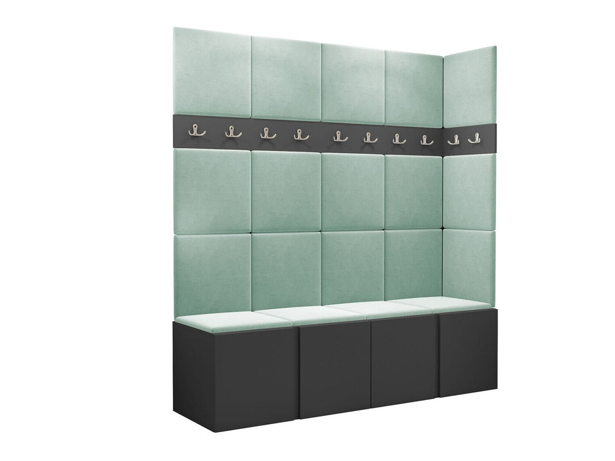 Előszoba garnitúra ORION II (Tavasz II), Keret színe: Grafit, Puha falpanel színe: Manila 11