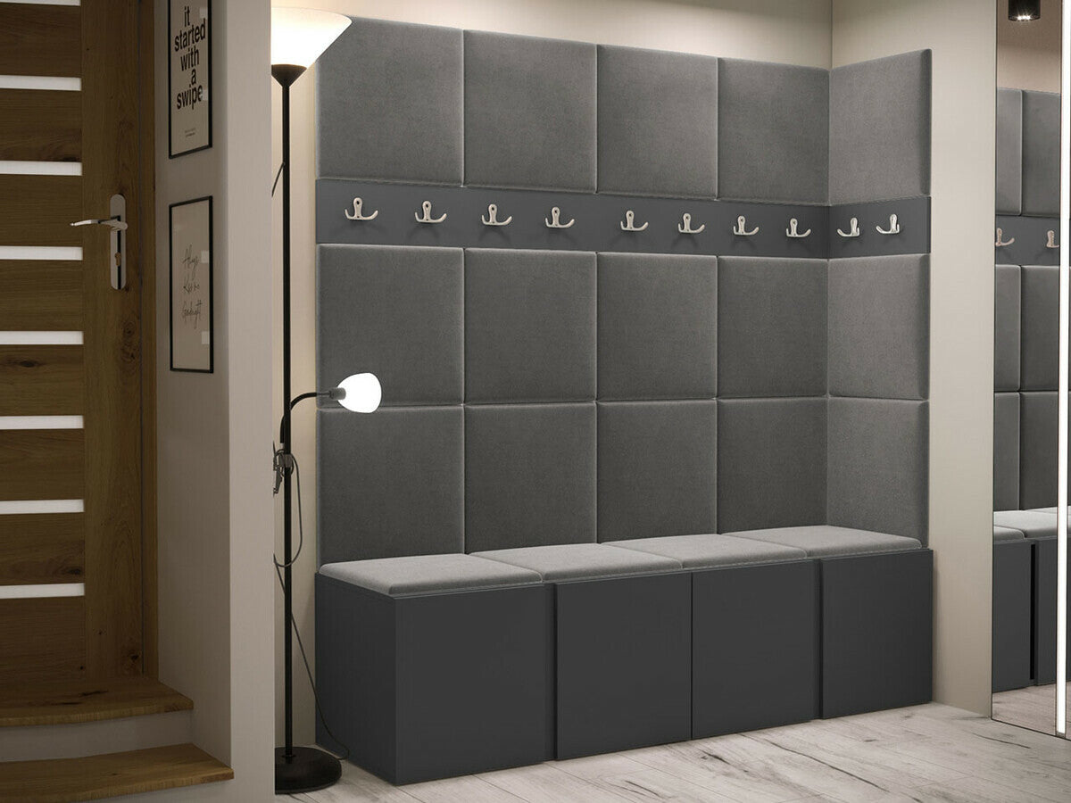 Előszoba garnitúra ORION II (Tavasz II), Keret színe: Grafit, Puha falpanel színe: Manila 16