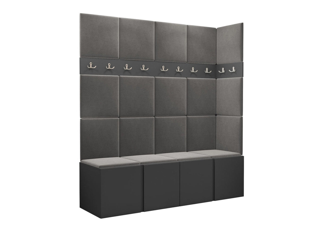 Előszoba garnitúra ORION II (Tavasz II), Keret színe: Grafit, Puha falpanel színe: Manila 16