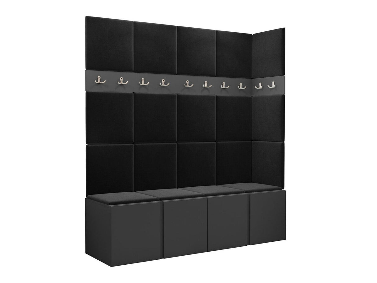 Előszoba garnitúra ORION II (Tavasz II), Keret színe: Grafit, Puha falpanel színe: Manila 18