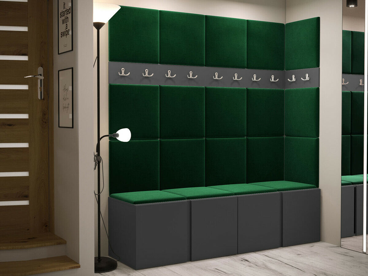 Előszoba garnitúra ORION II (Tavasz II), Keret színe: Grafit, Puha falpanel színe: Manila 35