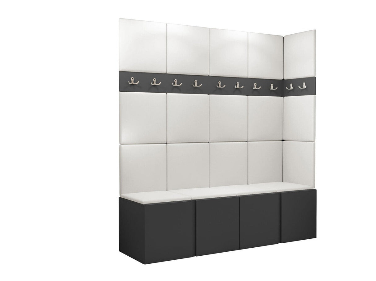 Előszoba garnitúra ORION II (Tavasz II), Keret színe: Grafit, Puha falpanel színe: Öko bőr Soft 017