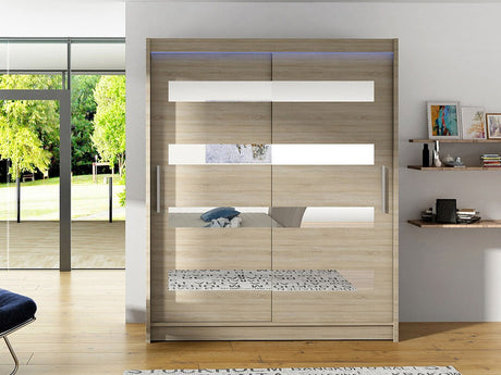 Gardróbszekrény Westa XIII (Presto XIII), Szín: Sonoma tölgy, Led világítás: Igen