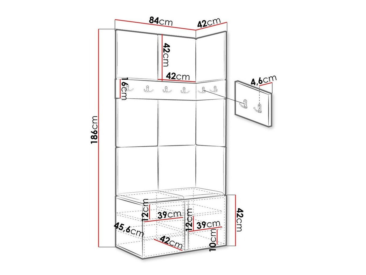 Előszoba garnitúra ORION I (Tavasz I), Keret színe: Artisan tölgy, Puha falpanel színe: Manila 02