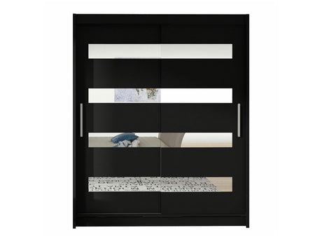 Gardróbszekrény Westa XIII (Presto XIII), Szín: Fekete, Led világítás: Nem