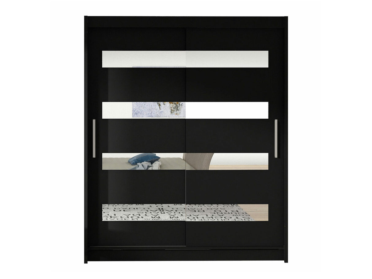 Gardróbszekrény Westa XIII (Presto XIII), Szín: Fekete, Led világítás: Nem