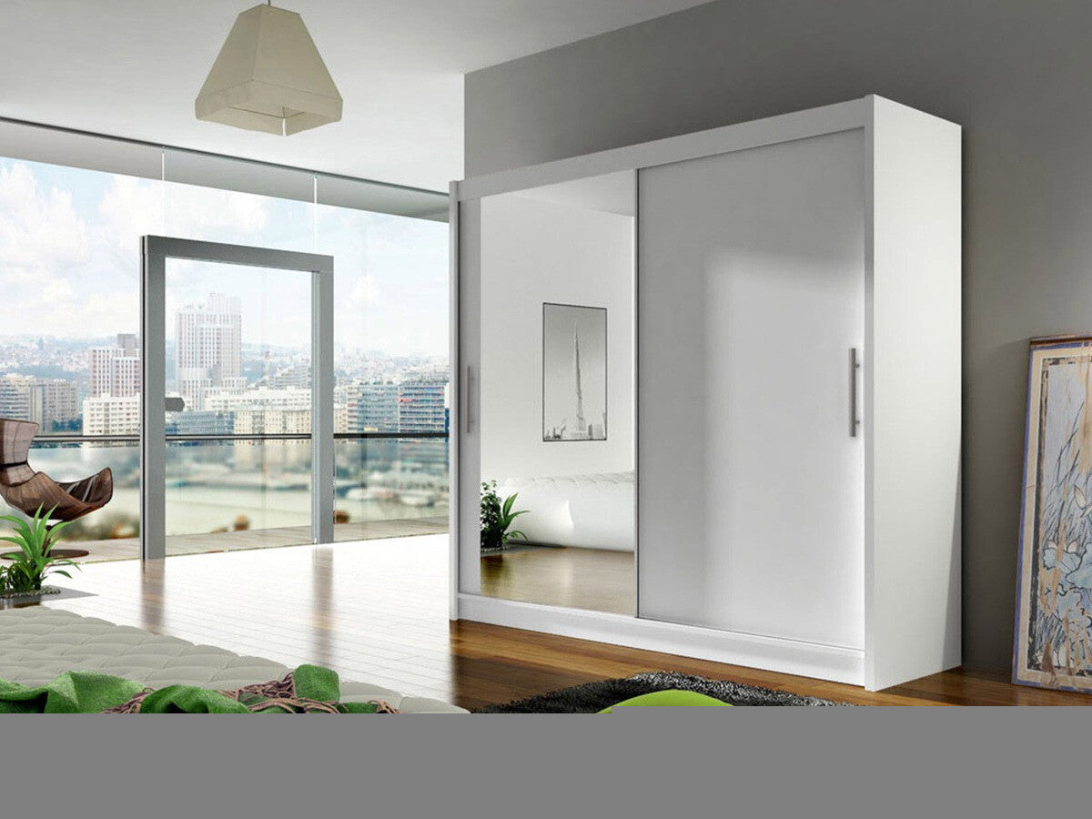 Gardróbszekrény Bega VI (London), Szín: Fehér, Led világítás: Nem