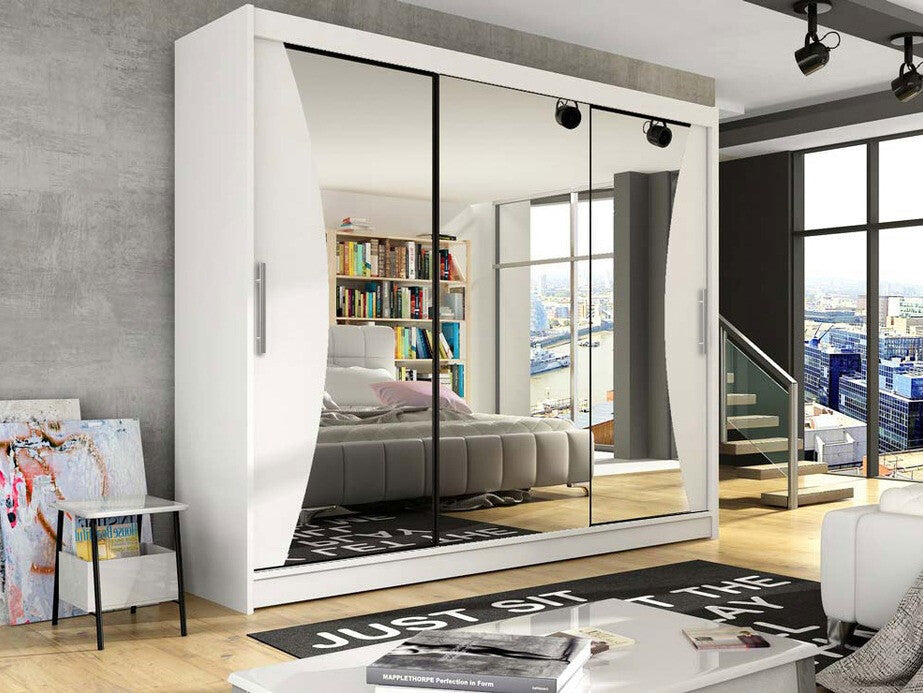 Gardróbszekrény Aston IV, Szín: Fehér, Led világítás: Nem