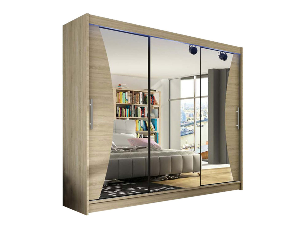 Gardróbszekrény Aston IV, Szín: Sonoma tölgy, Led világítás: Igen