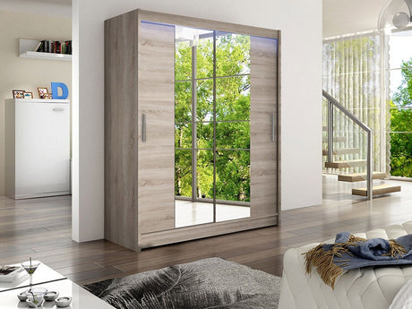 Gardróbszekrény Westa II (Presto II), Szín: Triufel tölgy, Led világítás: Igen RGB