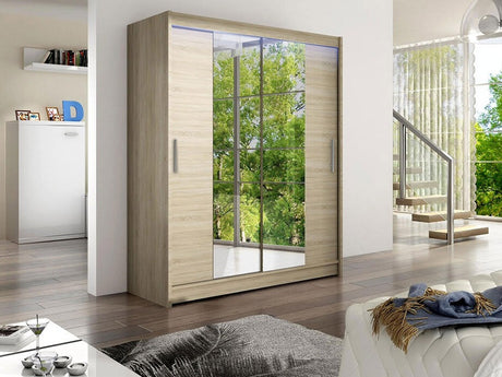 Gardróbszekrény Westa II (Presto II), Szín: Sonoma tölgy, Led világítás: Igen RGB