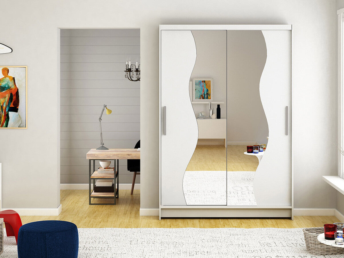 Gardróbszekrény Miami S (Aldo S), Szín: Fehér, Led világítás: Nem
