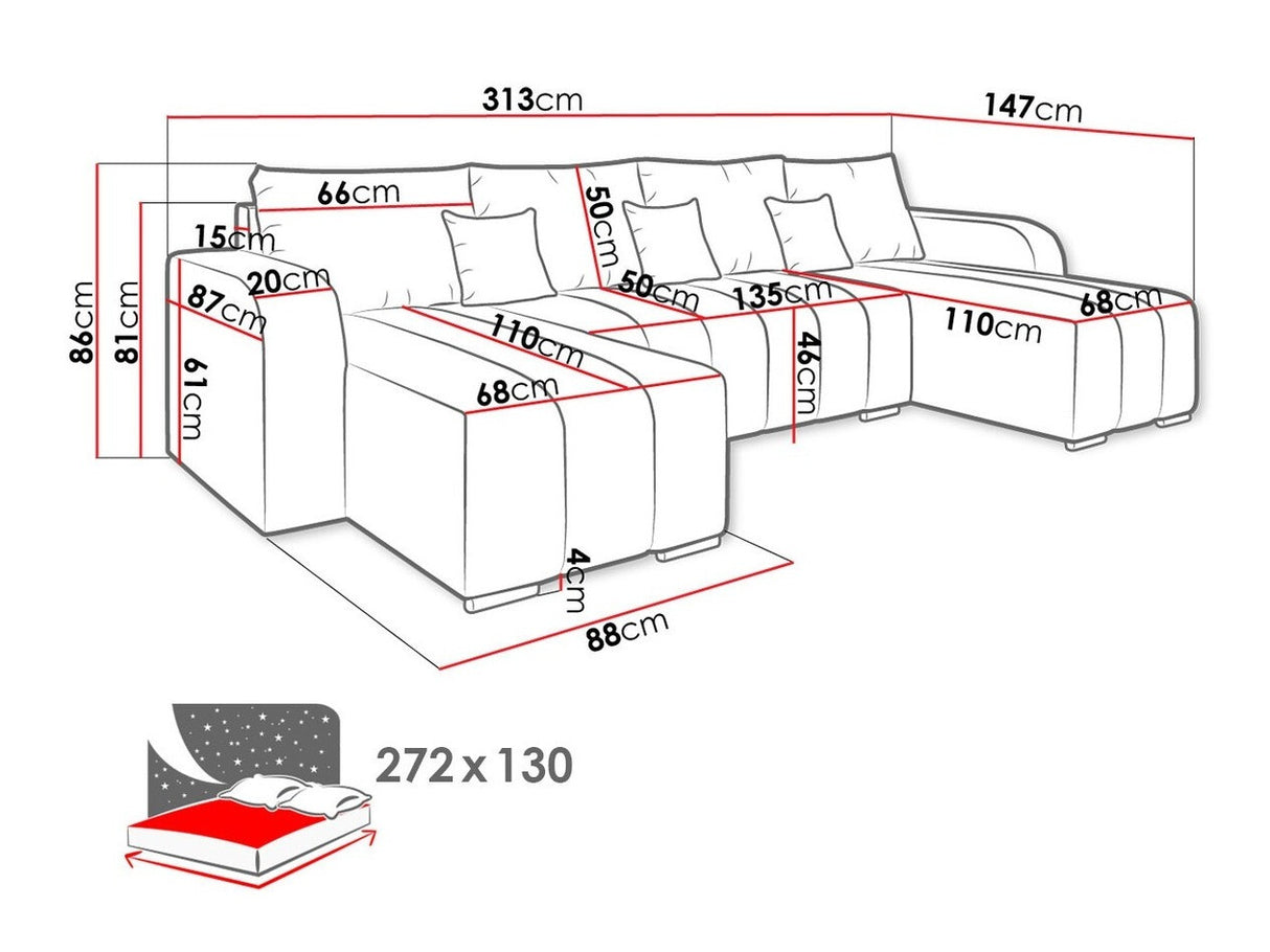 Sarokkanapé Pufetto (Wiator U), Szín: Manila 02