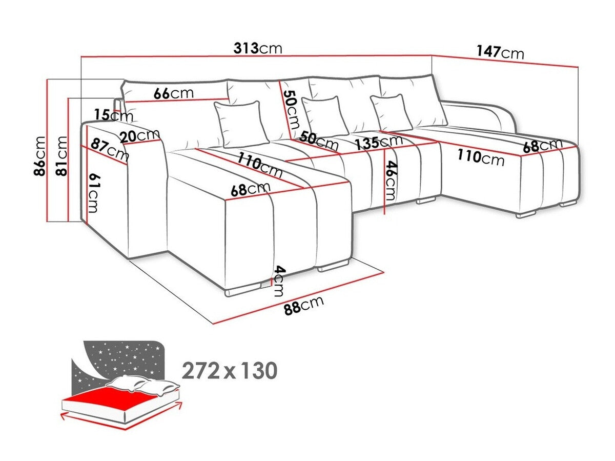 Sarokkanapé Pufetto (Wiator U), Szín: Manila 04