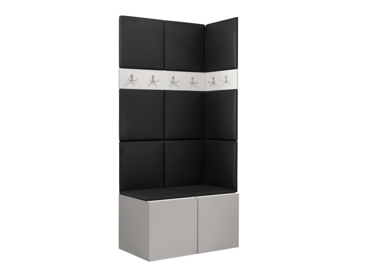 Előszoba garnitúra ORION I (Tavasz I), Keret színe: Fehér, Puha falpanel színe: Öko bőr Soft 011