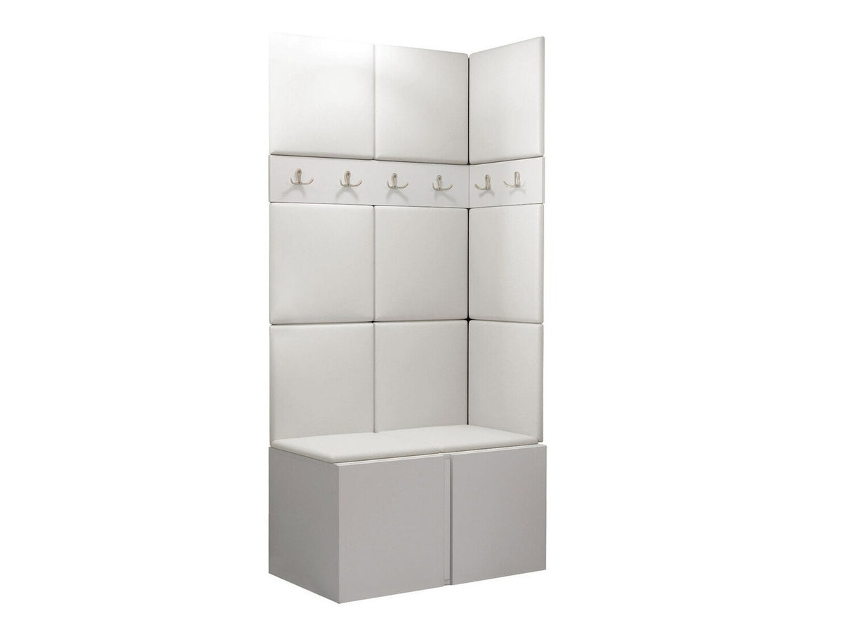 Előszoba garnitúra ORION I (Tavasz I), Keret színe: Fehér, Puha falpanel színe: Öko bőr Soft 017