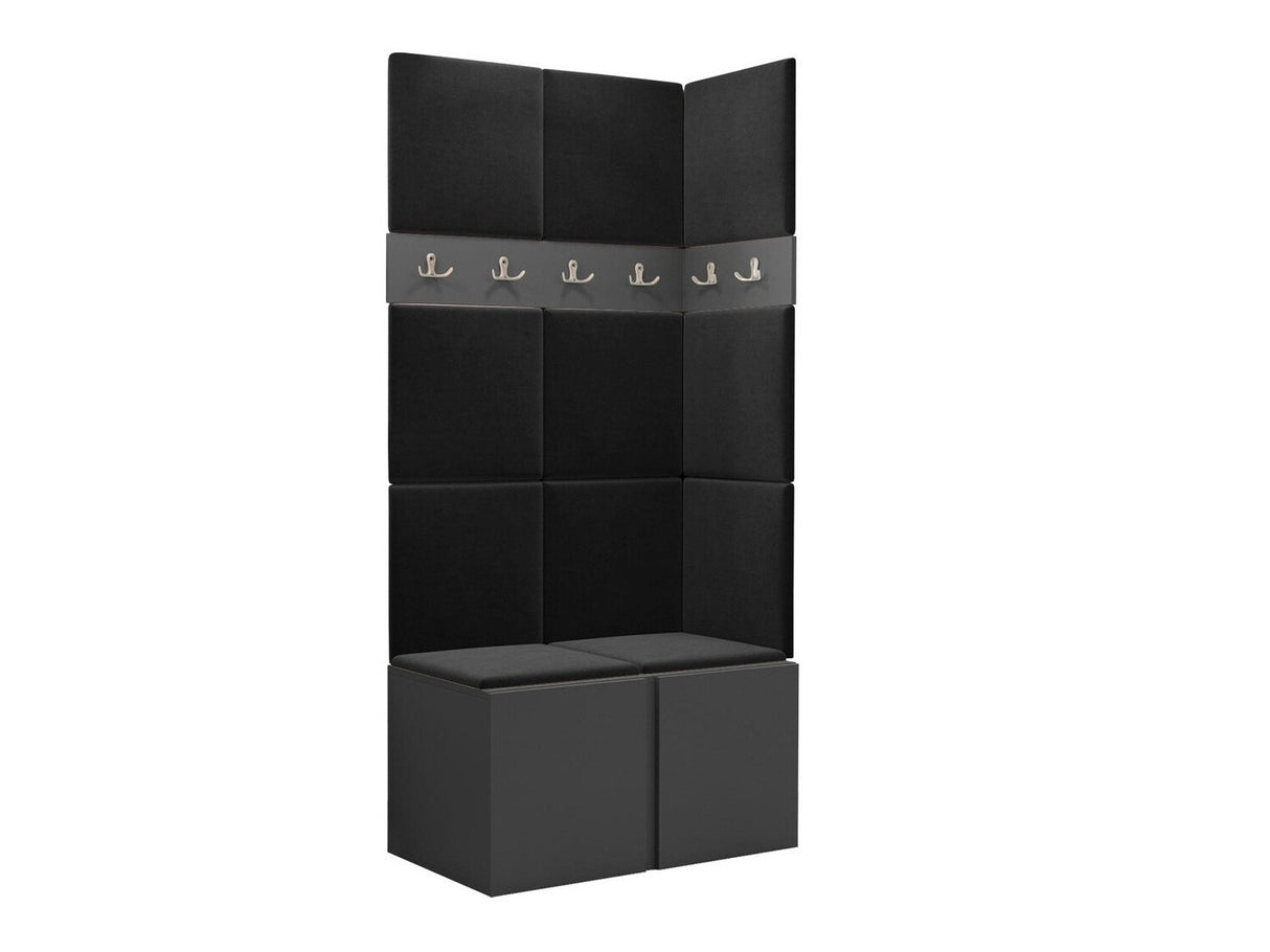 Előszoba garnitúra ORION I (Tavasz I), Keret színe: Grafit, Puha falpanel színe: Manila 18