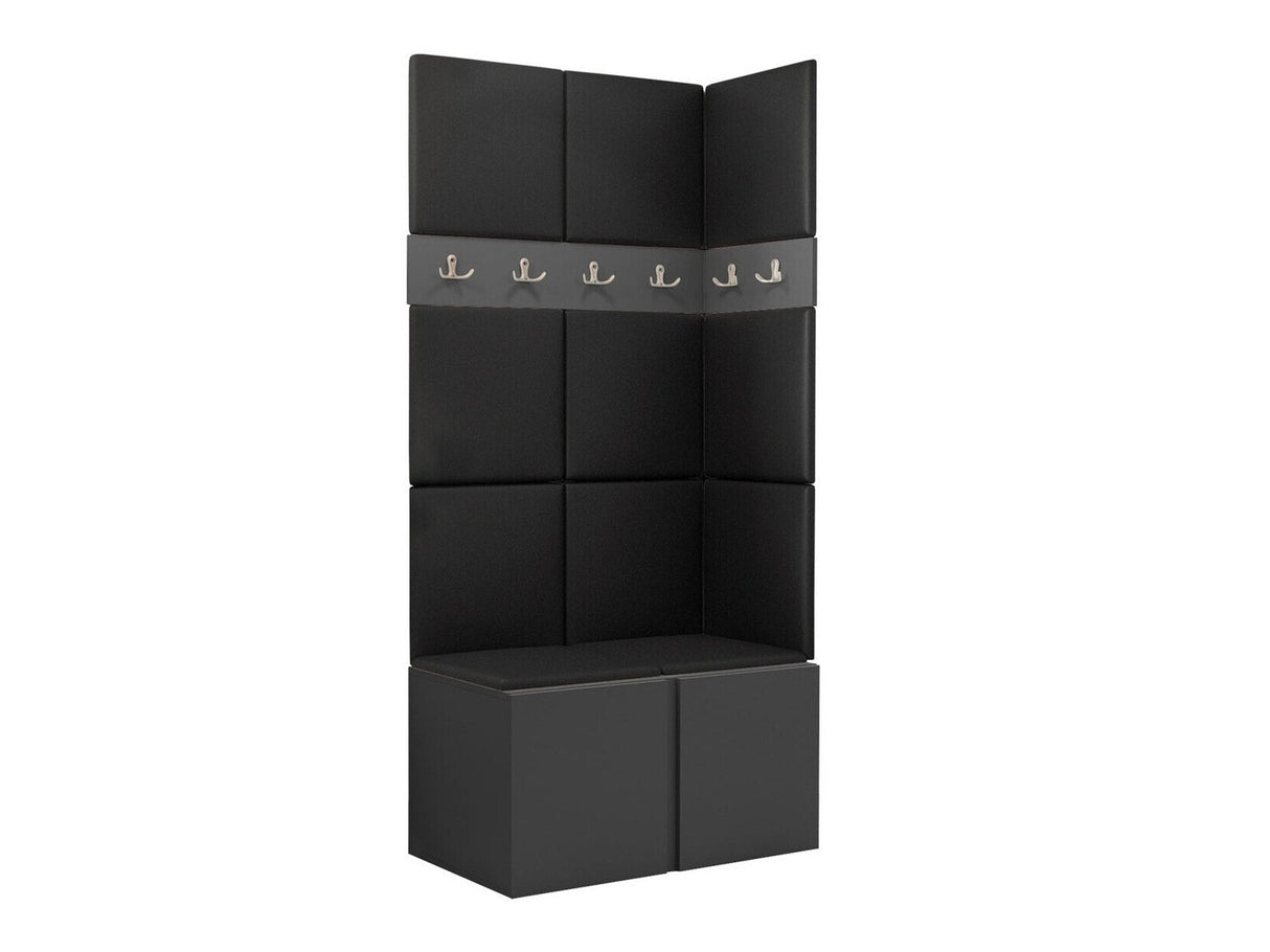 Előszoba garnitúra ORION I (Tavasz I), Keret színe: Grafit, Puha falpanel színe: Öko bőr Soft 011