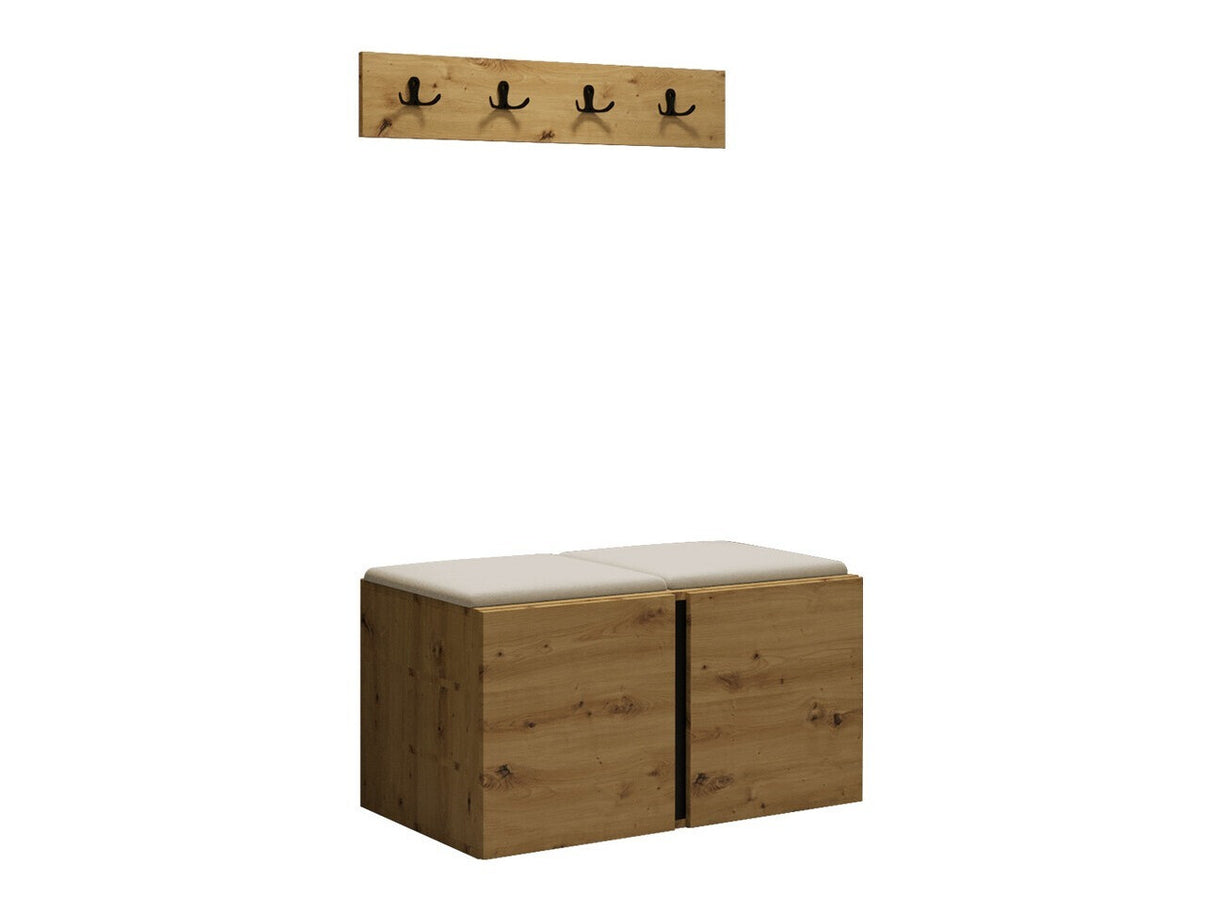 Előszoba garnitúra ORION VI (Tavasz VI), Keret színe: Artisan tölgy, Puha falpanel színe: Manila 02