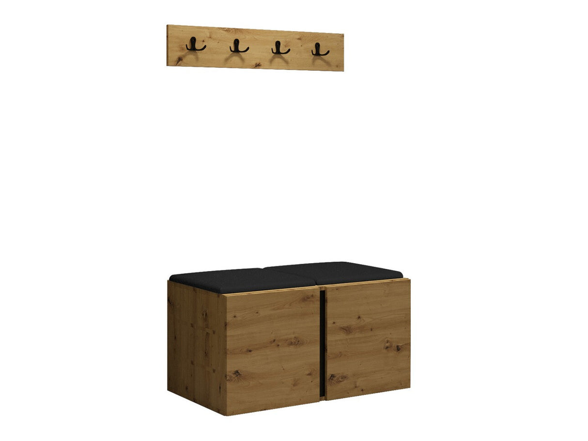 Előszoba garnitúra ORION VI (Tavasz VI), Keret színe: Artisan tölgy, Puha falpanel színe: Öko bőr Soft 011