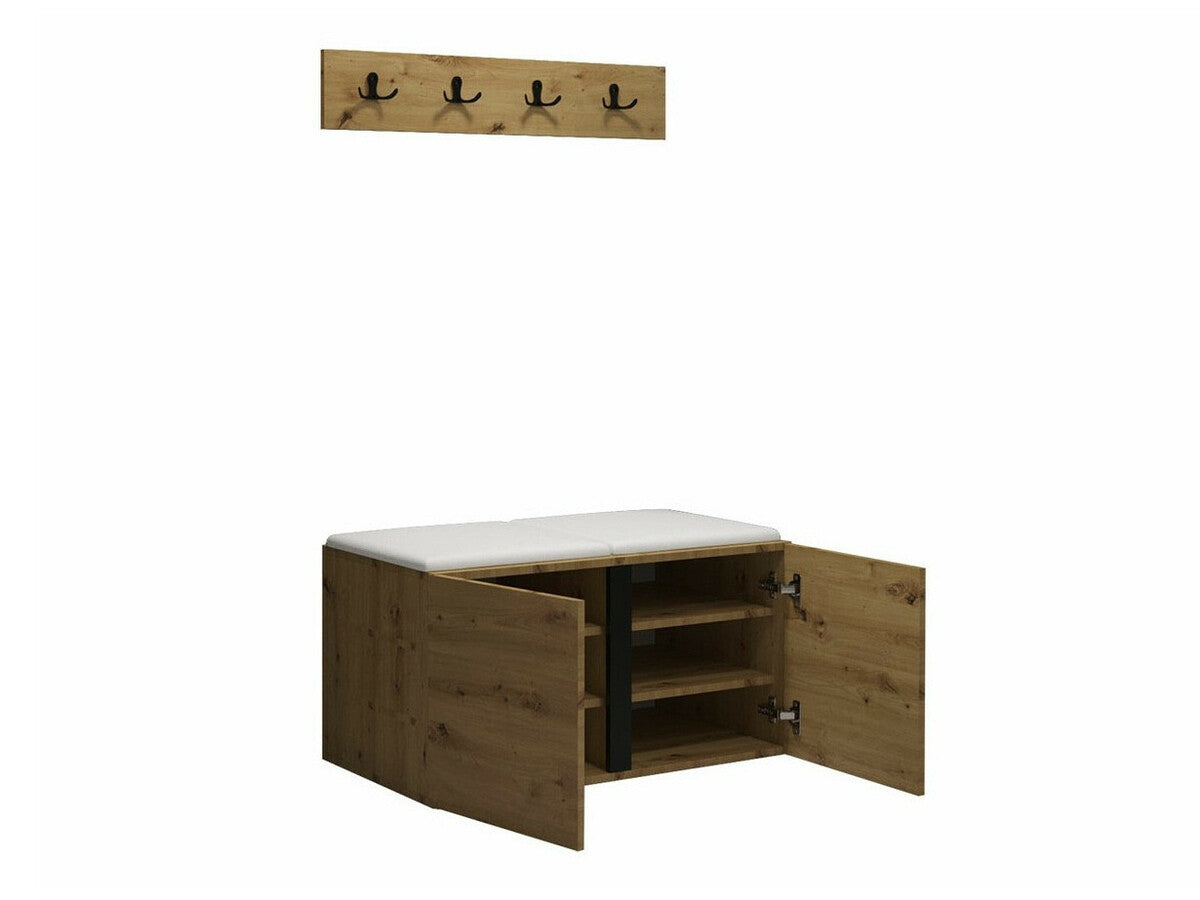 Előszoba garnitúra ORION VI (Tavasz VI), Keret színe: Artisan tölgy, Puha falpanel színe: Öko bőr Soft 011