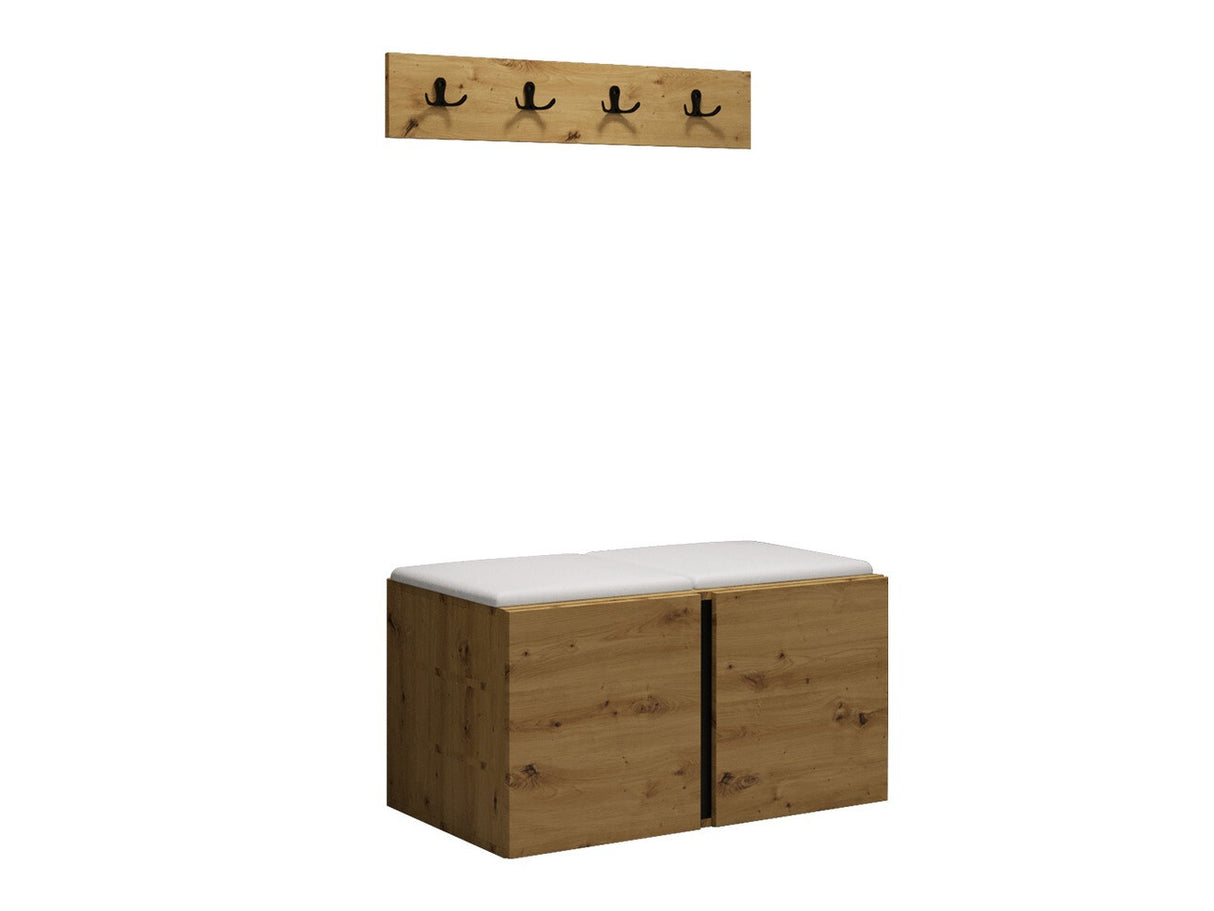 Előszoba garnitúra ORION VI (Tavasz VI), Keret színe: Artisan tölgy, Puha falpanel színe: Öko bőr Soft 017