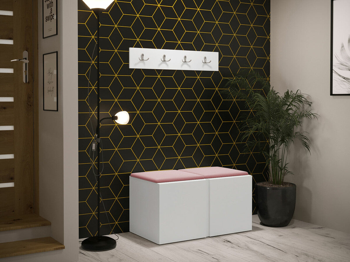 Előszoba garnitúra ORION VI (Tavasz VI), Keret színe: Fehér, Puha falpanel színe: Manila 09