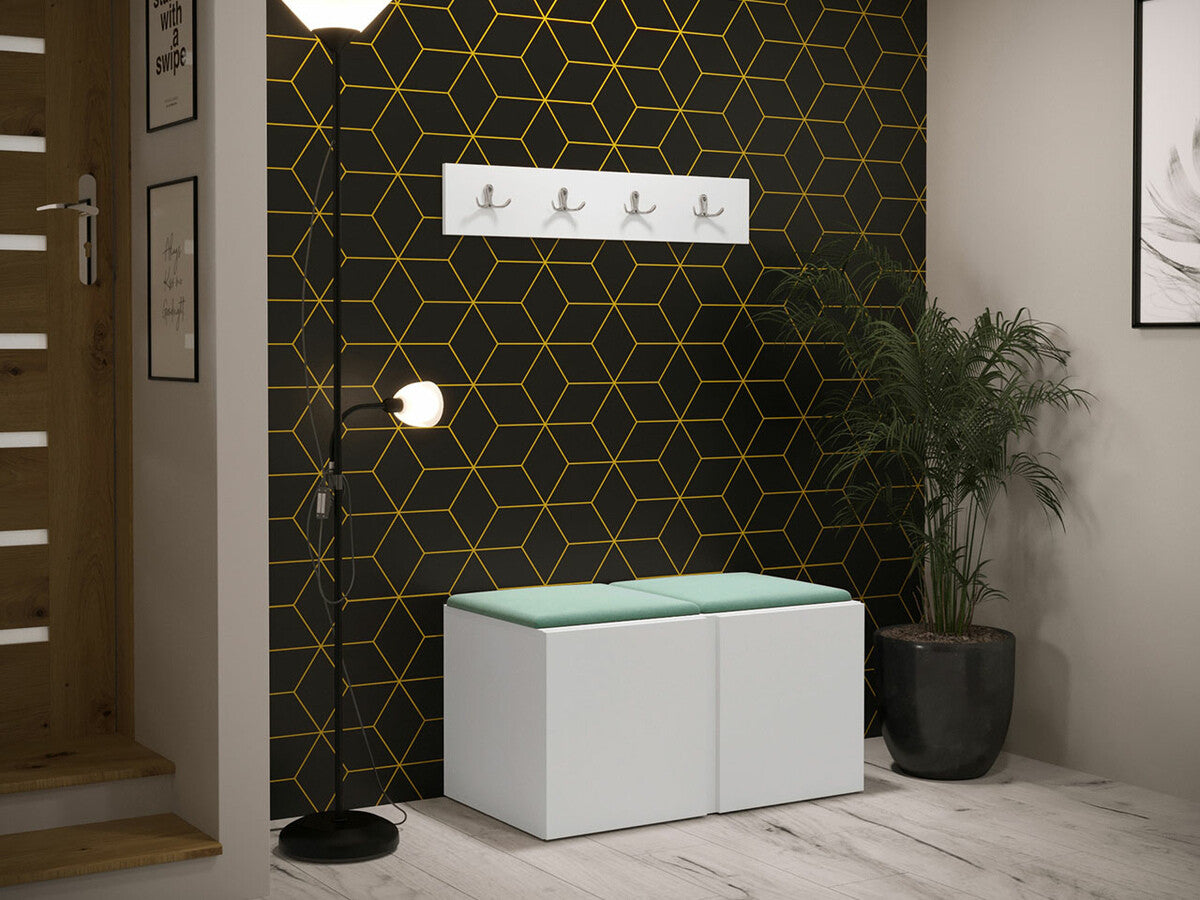 Előszoba garnitúra ORION VI (Tavasz VI), Keret színe: Fehér, Puha falpanel színe: Manila 11