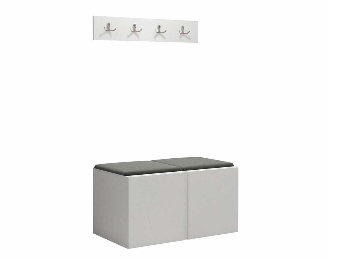 Előszoba garnitúra ORION VI (Tavasz VI), Keret színe: Fehér, Puha falpanel színe: Manila 16