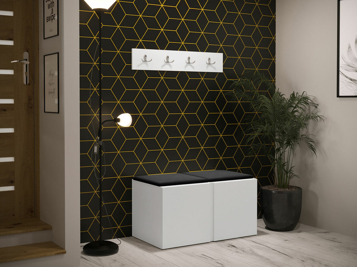 Előszoba garnitúra ORION VI (Tavasz VI), Keret színe: Fehér, Puha falpanel színe: Manila 18