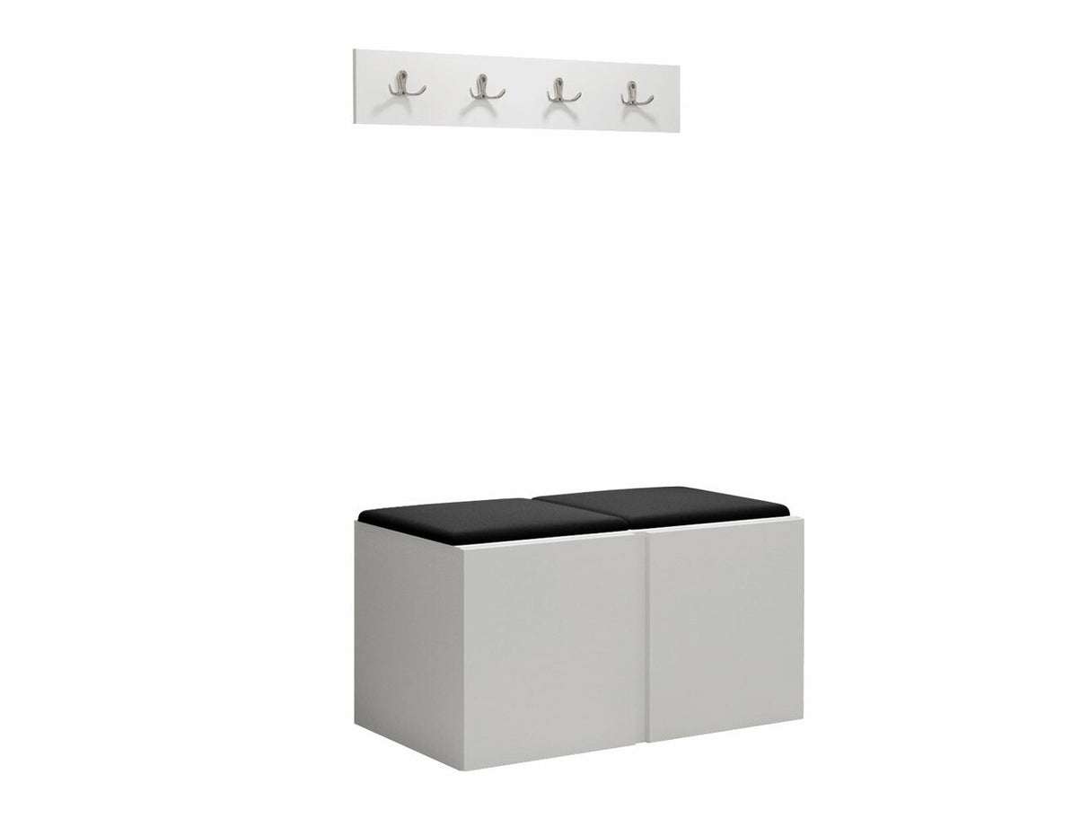 Előszoba garnitúra ORION VI (Tavasz VI), Keret színe: Fehér, Puha falpanel színe: Manila 18