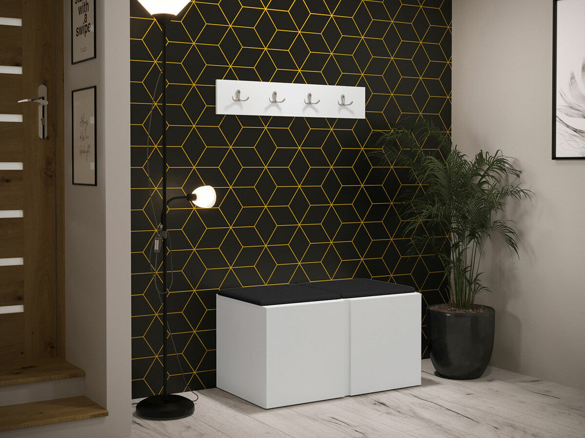 Előszoba garnitúra ORION VI (Tavasz VI), Keret színe: Fehér, Puha falpanel színe: Öko bőr Soft 011