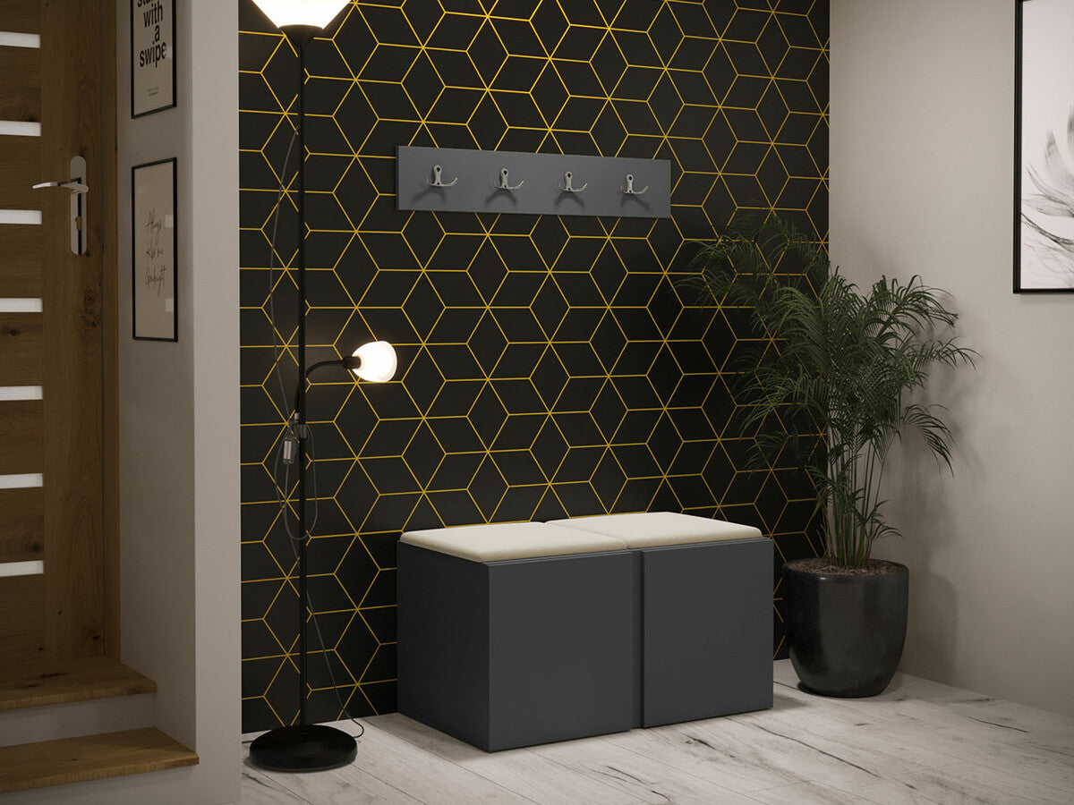 Előszoba garnitúra ORION VI (Tavasz VI), Keret színe: Grafit, Puha falpanel színe: Manila 02