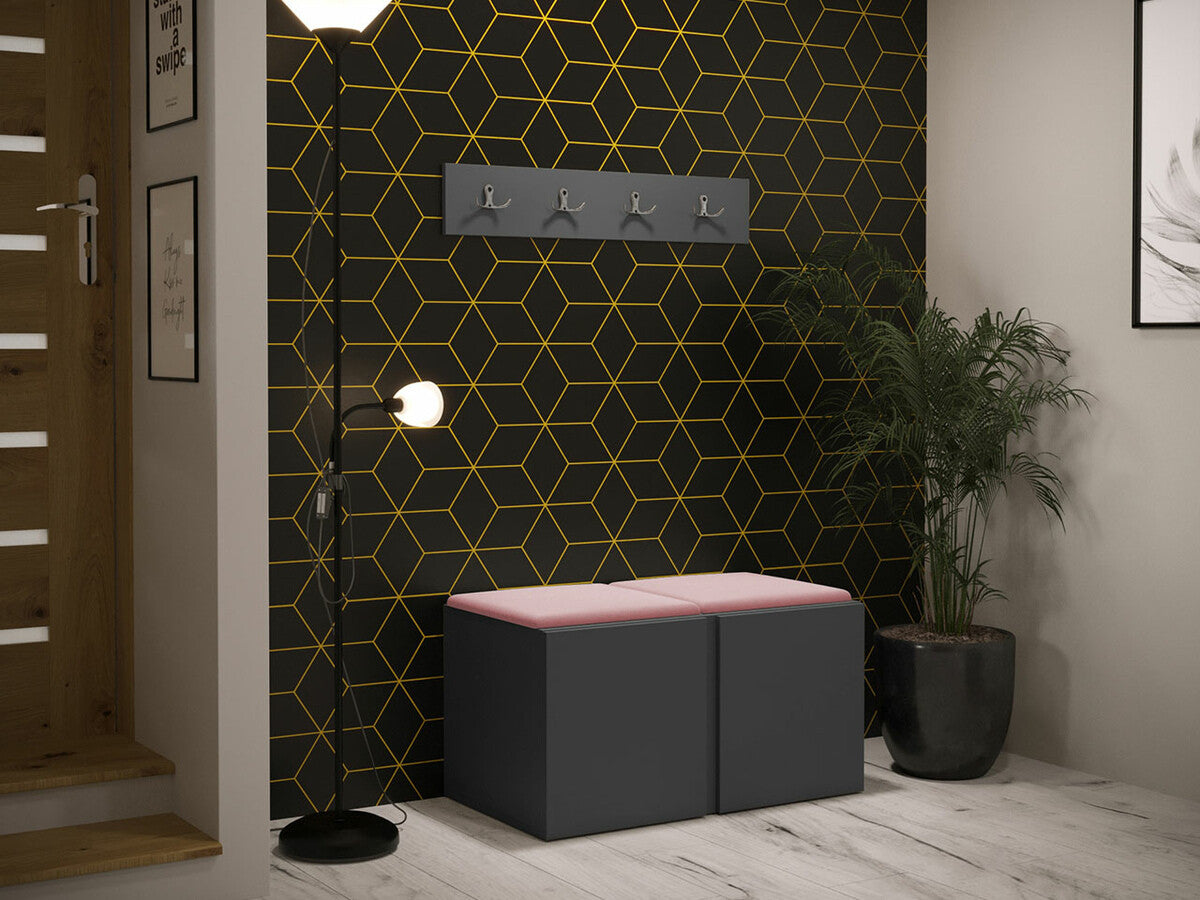 Előszoba garnitúra ORION VI (Tavasz VI), Keret színe: Grafit, Puha falpanel színe: Manila 09