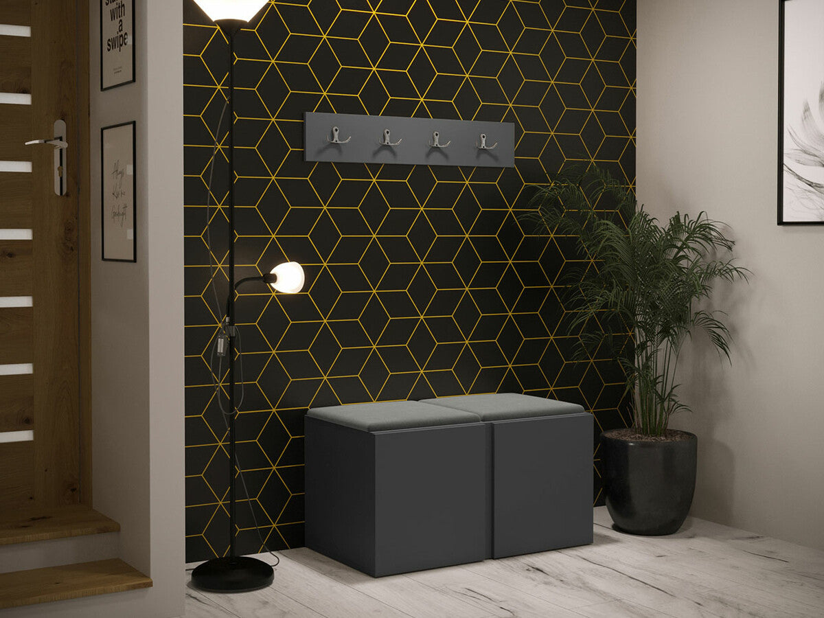 Előszoba garnitúra ORION VI (Tavasz VI), Keret színe: Grafit, Puha falpanel színe: Manila 16