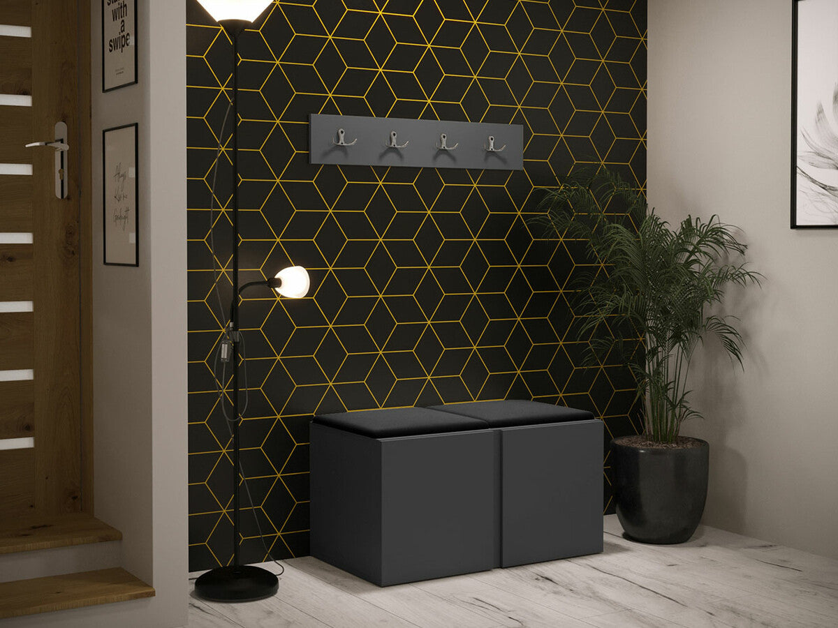 Előszoba garnitúra ORION VI (Tavasz VI), Keret színe: Grafit, Puha falpanel színe: Manila 18