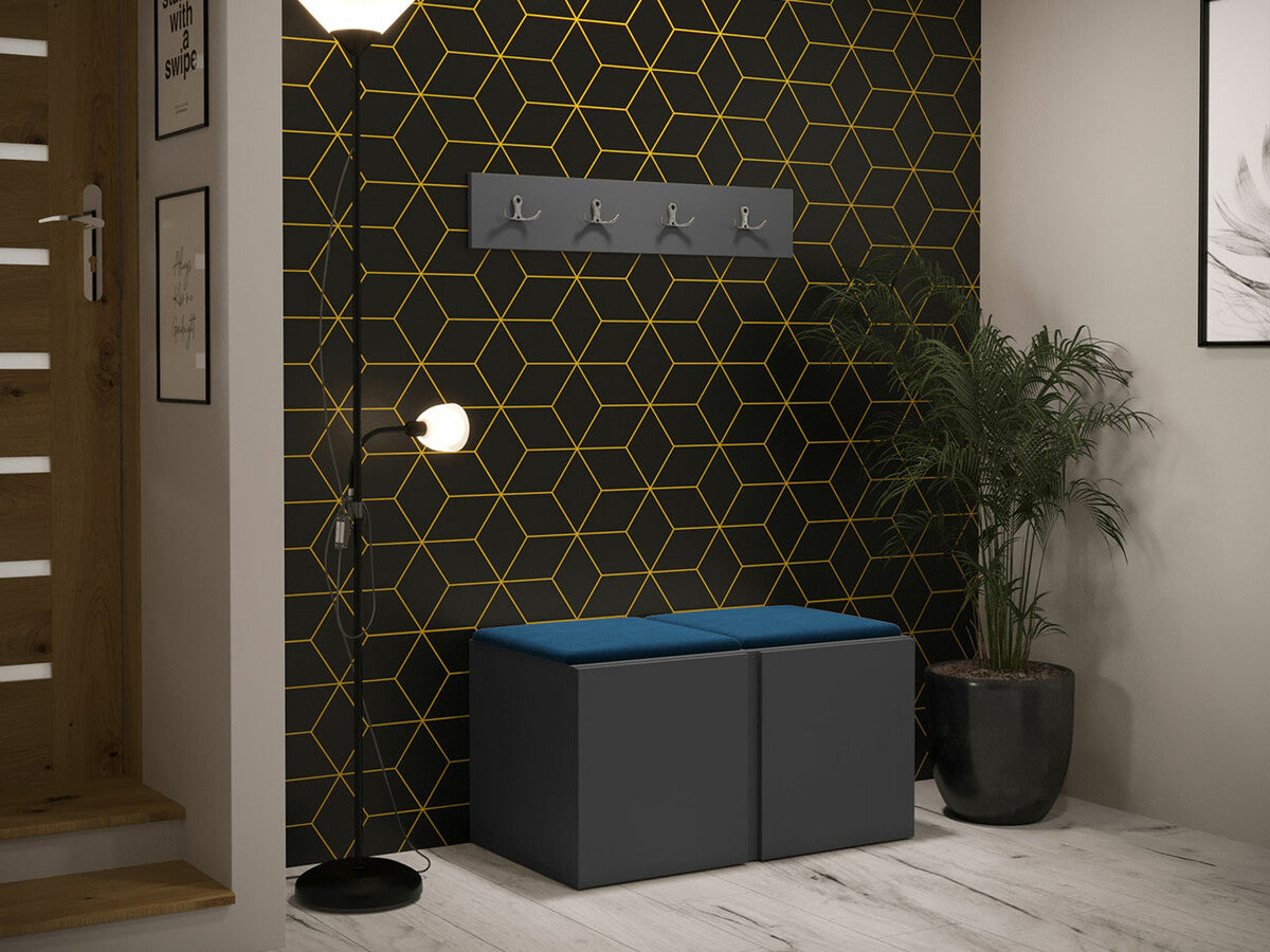 Előszoba garnitúra ORION VI (Tavasz VI), Keret színe: Grafit, Puha falpanel színe: Manila 26