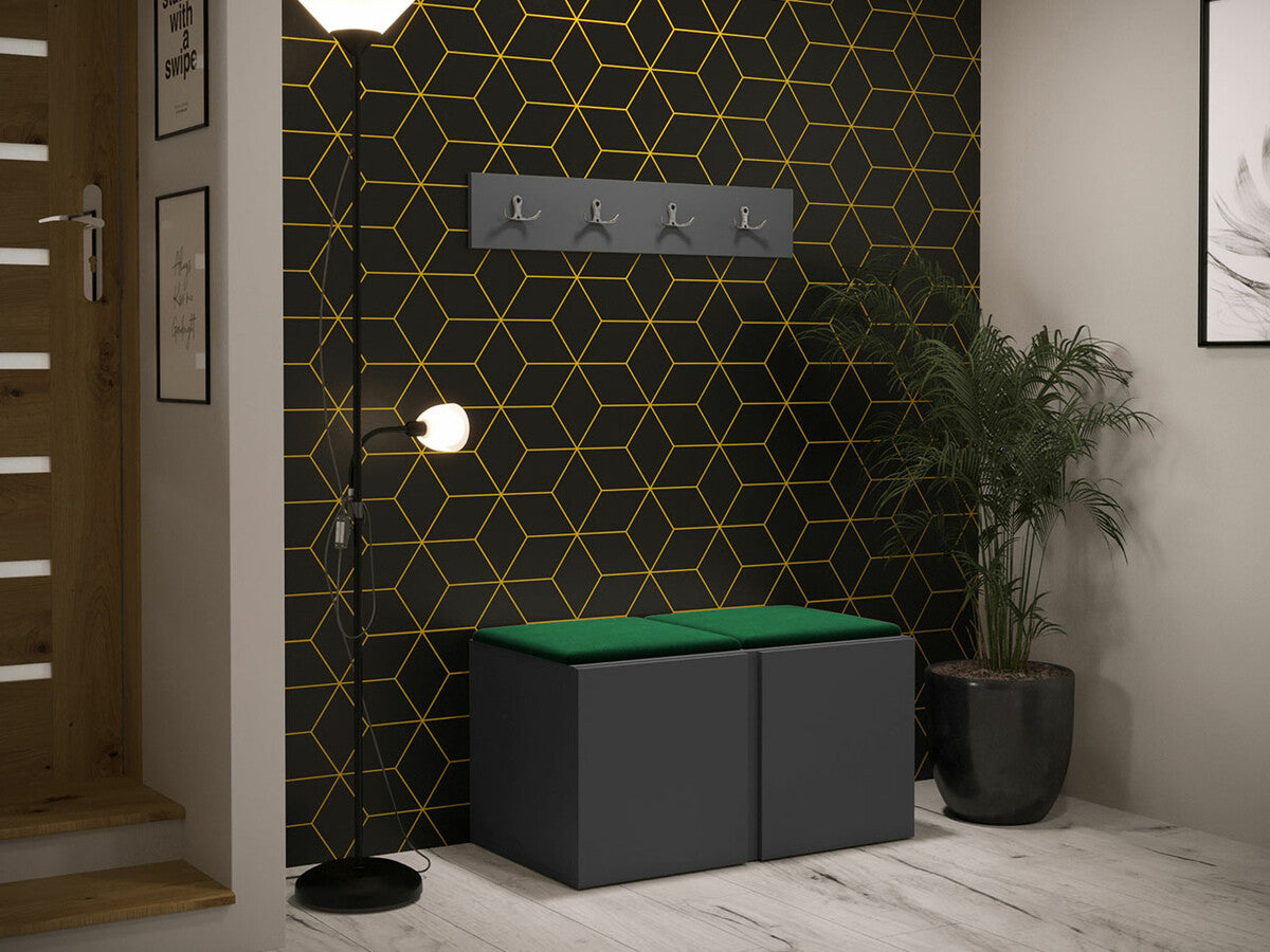 Előszoba garnitúra ORION VI (Tavasz VI), Keret színe: Grafit, Puha falpanel színe: Manila 35