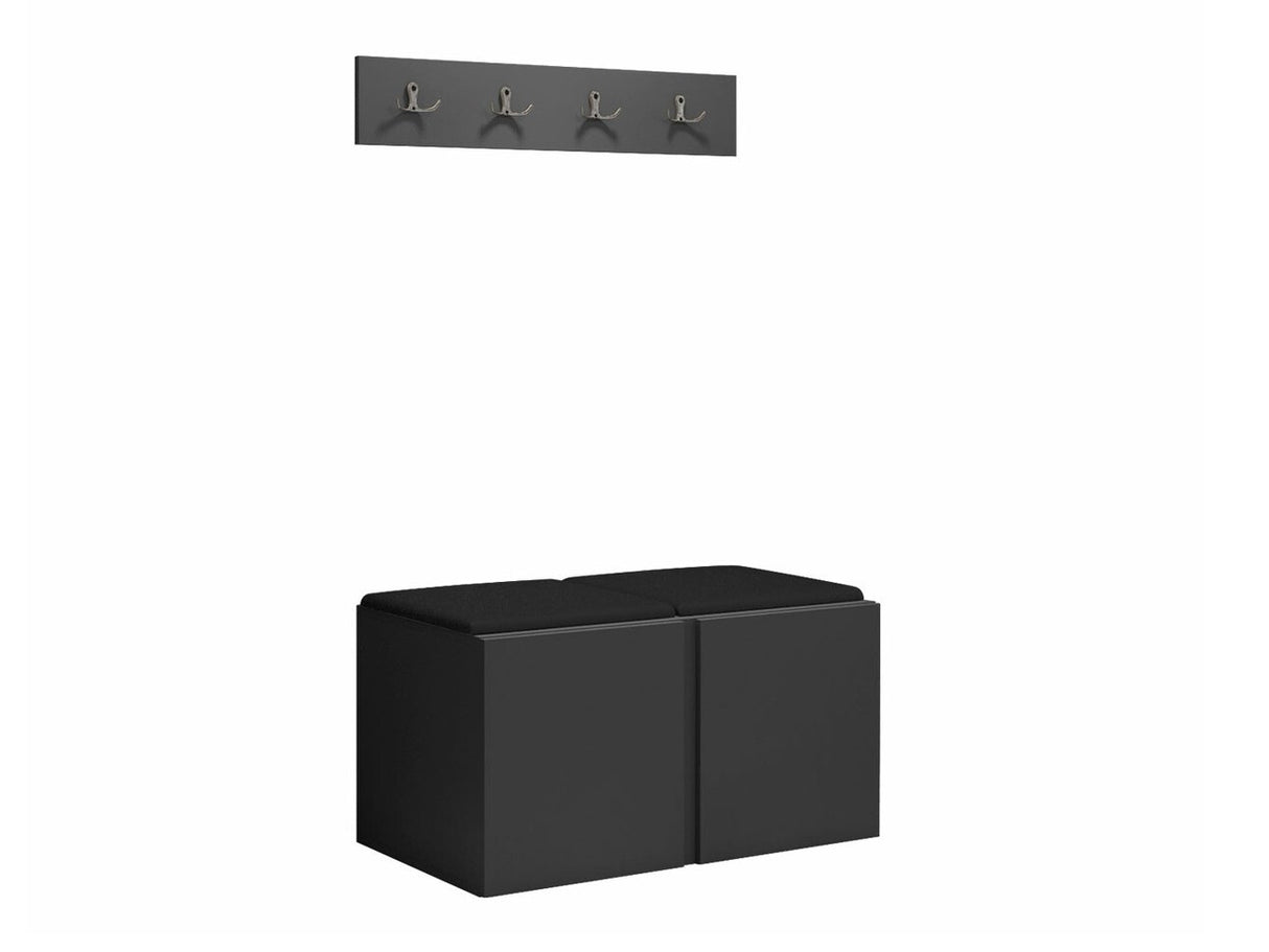 Előszoba garnitúra ORION VI (Tavasz VI), Keret színe: Grafit, Puha falpanel színe: Öko bőr Soft 011