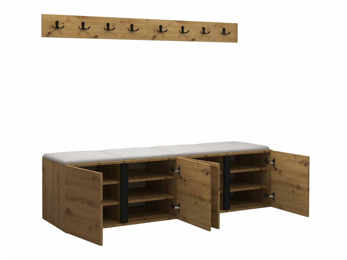 Előszoba garnitúra ORION VII (Tavasz VII), Keret színe: Artisan tölgy, Puha falpanel színe: Manila 02