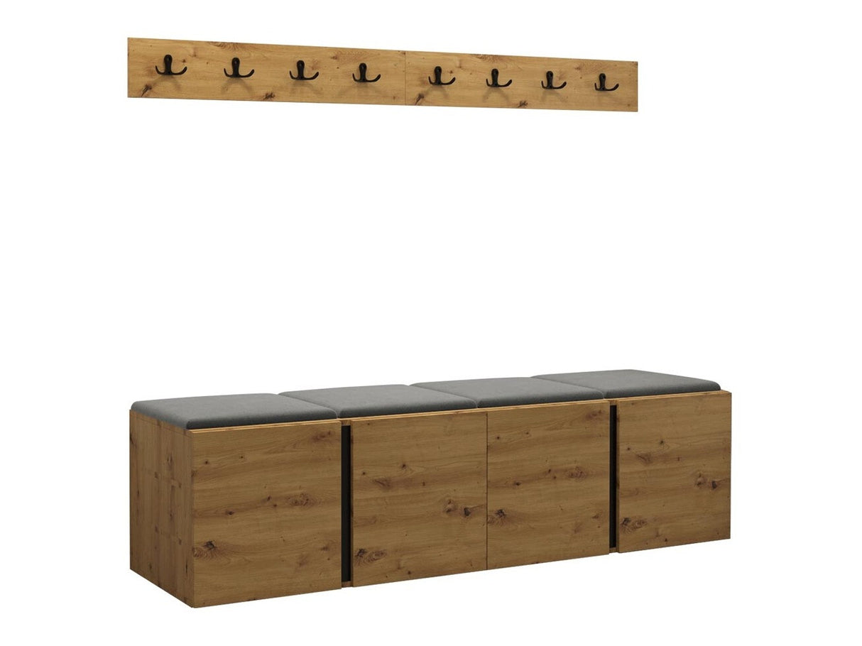 Előszoba garnitúra ORION VII (Tavasz VII), Keret színe: Artisan tölgy, Puha falpanel színe: Manila 16