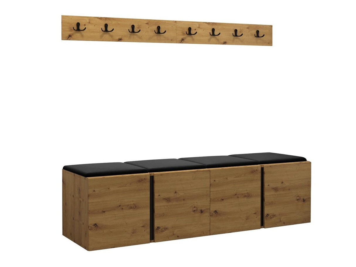 Előszoba garnitúra ORION VII (Tavasz VII), Keret színe: Artisan tölgy, Puha falpanel színe: Manila 18